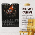 Miniatyrbild 3 av 5: Dark Forest Lunar Calendar 2024, Väggkalender Månadskalender från januari till december, 2024 Kalenderplanerare för kontorsinredning för hemskola No Hook 2pcs