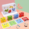 Pikkukuva 1 / 5: Puiset FaceChanging Magic Cube Building Blocks Game Matching Expr onesize
