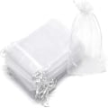 Miniatyrbillede 2 af 4: Bunch Protection Bag Grape Fruit Organza Taske med snøre giver total beskyttelse White(100PCS) 20x30CM