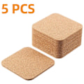 Pikkukuva 1 / 5: Cork Coaster 5/10 kpl kuppi teetä kahvimuki juomapidike keittiöön Luonnollinen puinen matto Astiasto Pyöreä juomaaluslevy - Mats &amp; Pehmusteet square 5 PCS
