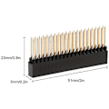 Miniatyrbild 3 av 5: 2 X 20 (40 stift) staplingshuvud för A+/b+/pi 2/pi 3 Extra Tall Header (paket med 8) black