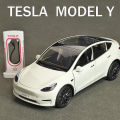 Pikkukuva 1 / 3: 1:24 Tesla Model Y Model 3 Latauspaalu metalliseos Die Valettu lelu Automalli Ääni ja Kevyt Lasten Lelu Keräilyt Syntymäpäivälahja