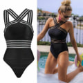 Miniatyrbilde 5 av 5: Kvinner Cross Bikini Badedrakt Lady Hallow Badedrakt Badetøy