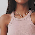Miniatyrbilde 2 av 5: Hjerte Halskjede Tiny Heart Anheng Choker Halskjede Minimalistisk Hjerte Charm Halskjede Smykker Halskjede For Damer Jenter (1stk, Sølv)