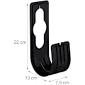 Pikkukuva 4 / 5: Letkupidike, 4 kpl, 30 m letkulle, letkupidike vesihanaan ja seinään, KBT 22x7,5x10 cm, musta
