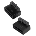 Miniatyrbilde 5 av 5: PH19B USB 3.0 Intern Header USB3.0 19/20P Socket 90-graders adapterkonverter for datamaskinens hovedkort Black