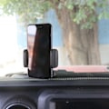 Miniatyrbillede 4 af 4: Sort Abs Mobiltelefon Holder Bil Gps Bracket Dash Mount Holder Opbevaringsboks til Wrangler Jl 2018 20