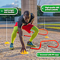 Pikkukuva 4 / 5: Ultimate Combo Agility Ladder set Speed ​​Agility Tikkaat 12 säädettävää puolta, 12 agilitykartiota ja 4 teräspuikkoa - mukana kantolaukku D  Combo Yellow
