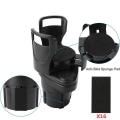 Miniatyrbillede 3 af 5: Bilkopholder Expander Adapter, 2 I 1 Multifunktionel 2 Cup Mount Extender Robust kopholder med 360 roterende justerbar base| | Black