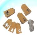 Miniatyrbild 3 av 3: 151 st jul Kraftpappersetiketter Etiketter Julgran Snöflinga Rendesign För julklappsfavorit DIY Arts Hantverk Bröllopsförsörjning med 30 meter
