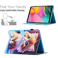 Pikkukuva 5 / 5: Samsung Galaxy Tab S6 Lite -värillinen piirrosompelu, nahkainen case Yellow Cat