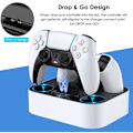 Miniatyrbild 2 av 5: Ps5 Controller Laddstation, dubbel snabbladdningsdocka med LED-indikator Kompatibel med Ps 5 Controller