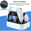 Miniatyrbillede 2 af 5: Ps5 Controller Ladestation, dobbelt hurtigopladningsdock med LED-indikator Kompatibel med Ps 5 Controller