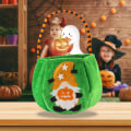 Miniatyrbillede 4 af 5: Eller behandle muleposer Slikpose Fest Børnegræskar tegneseriespand Bærbar gavekurv Halloween-bytte Orange