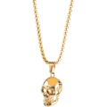 Miniatyrbilde 1 av 2: Skull Anheng Halskjede Gotisk Halloween Tilbehør for Kvinner Menn Punk Tilbehør for gutter Julebursdagsgaver til gutter Gold