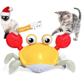 Miniatyrbild 2 av 5: Crawling Crab Hundleksaker,rymning Krabba Hund Kattleksak Med Obstacle Avoidance Sensor,interaktiva Hundleksaker Med Musik Ljud & Ljus För Hundar Katter Husdjur,chr yellow