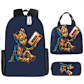 Pikkukuva 1 / 5: Guardians Of The Galaxy 3kpl / set Bcakpacket Sarjakuva Lapset Pojat Tytöt Koululaukut Kevyet Opiskelijat Vedenpitävä Kapasiteetti Mochilas Groot