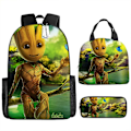 Pikkukuva 5 / 5: Guardians Of The Galaxy 3kpl / set Bcakpacket Sarjakuva Lapset Pojat Tytöt Koululaukut Kevyet Opiskelijat Vedenpitävä Kapasiteetti Mochilas Groot