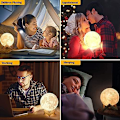 Miniatyrbilde 4 av 5: Lampe personlig 2023 oppgradering 3D 16 farger månelys 15 cm med fjernkontroll for trestativ