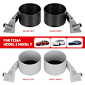 Miniatyrbild 3 av 5: För Tesla Model 3 Y Bil Mugghållare Fordonsförvaringslåda Auto Innerdörrsfäste Dryckesrankning Kaffe Vattenflaskställ Svart Vit - Dryckeshållare White Left and Right