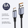 Pikkukuva 4 / 5: Datakaapeli Universal suurvirtapunottu lanka käämitystä estävä Kulumisenkestävä pikalataus 6a 100w USB Type-c Matkapuhelin Usb-c laturikaapeli Matkapuhelin