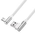1m Opladnings Micro Kabel Usb Stik til 90 Graders Vinkel Micro Android Opladningsledning Stik white
