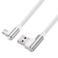 Pikkukuva 1 / 5: 1m Lataus Micro-kaapeli USB-pistokkeesta 90 asteen kulmaan Micro Android -latausjohdon liitin white