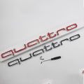 Miniatyrbild 3 av 3: Cool Quattro-logotypmärke Emblem Bildekal Frontgrill Nedre trim för Aud-i A6 A7 Black