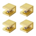 Miniatyrbillede 1 af 2: 4 stk. Guld Messing Robust Ingen Boring Heavy Duty Beslag Fast Panel Glas Klemme