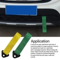Miniatyrbilde 5 av 5: Høystyrke bil Nylon slep stropp Bil slep tau Tilhenger tau Støtfanger tilhenger Maks 2 tonn slepe stropp med mutter Auto tilbehør - slep tau Green