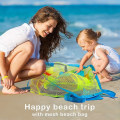 Miniatyrbillede 4 af 4: Beach Toy Mesh taske, Mesh Beach Bag Ekstra store strandtasker, Sammenfoldelig stor børnelegetøjs opbevaringstaske