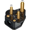 Miniatyrbillede 3 af 5: 5 Amp runde benstik Netstik 3 pinde lysstik til scenebelysning Lampe (sort 5 stk) (a-1b) black 5