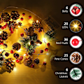 Miniatyrbillede 4 af 5: Julekrans med lys LED Julelys Juleguirlande Fyrkogle Fairy Lights