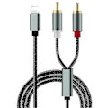 Miniatyrbillede 1 af 5: Lightning til RCA-kabel, lydaux-adapter, stereo Y-splitter-adapter til udvalgte iPhone, iPad til strømforstærker