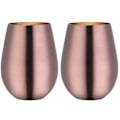Miniatyrbilde 1 av 4: 2 stk Vinglass Rustfritt Stål Stemløst Vinglass Til Reise Rose gold