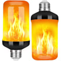 Miniatyrbillede 1 af 3: Flammepære, E27 5w Led Flammeeffektpære med 4 lystilstande, Indendørs udendørs dekorative pærer til Halloween, jul, bryllupsfest