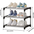 Miniatyrbilde 2 av 5: Lite skostativ, stablebart skostativ 3-lags, oppbevaring av fottøy, oppbevaring av lett skostativ