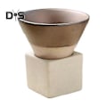 Miniatyrbilde 3 av 5: 100ML Krus av rå keramikk, traktformet kaffekopp med base, varmebestandig, håndlaget, japansk stil, latte, cappuccino, te, espresso, konisk krus, bursdagsgave light cyan
