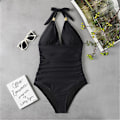 Miniatyrbild 2 av 4: Baddräkt i ett stycke för kvinnor, grimma vadderad bikini Monokini baddräkt Baddräkt för badkläder Black XL
