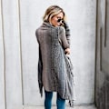 Miniatyrbild 2 av 4: Kvinnor Boho Cardigan Coat Ytterkläder Jumper Jacket Topp Grey M