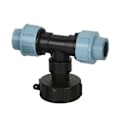 Pikkukuva 1 / 3: IBC-säiliön vesiputkiliitin puutarhaletkun adapteri kotihanan asennustyökalu Cy) 32mm Tee Adapter