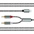 Miniatyrbild 5 av 5: Lightning till RCA-kabel, ljud-aux-adapter, stereo Y-splitteradapter för utvalda iPhone, iPad för strömförstärkare