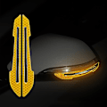 Pikkukuva 1 / 5: 2kpl / set Auton taustapeili Heijastavat Tarrat Auto Styling Yöajoturvallisuus Varoitus Oven Häntä Heijastin Auton tarvikkeet| | 2pcs Yellow