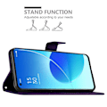 Pikkukuva 4 / 5: Oppo Reno6 5G Cover Case Case -kuvioinen ja telinetoiminto ja korttipaikka FLORAL DARK LILA