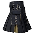 Pikkukuva 6 / 6: Herrakiltti Utility Scottish Traditional Highland Solid Plisserat Spänne Kostym Kilt Taskuilla Punainen Red M