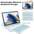 Miniatyrbilde 3 av 5: Nettbrettetui til Samsung Galaxy Tab A9+, med roterende Bluetooth-tastaturstativ Pu+akryldeksel Sky Blue