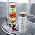 Miniatyrbilde 2 av 5: 1000 ML Søt Glass Vannflaske Med Tidsmarkør Stor Klar Glass Frukt Te Sil Kopp Utendørs Reise Lekkasjesikker BPA Fri transparent 1000ml