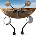 Miniatyrbild 4 av 5: Universal Scooter Backspegel, Scooter Handtag Sidospegel 360° Rotation Säkerhetsspegel 1 Par Black