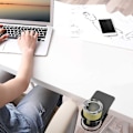 Miniatyrbillede 5 af 5: Creative Vandkopholder Bord Sideholder Clip Multifunktionel Kaffe Drikke Kopholder Skrivebord Fast Kopholder Skrivebord Opbevaring Clip| | Gray