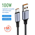 Pikkukuva 5 / 5: Datakaapeli Universal suurvirtapunottu lanka käämitystä estävä Kulumisenkestävä pikalataus 6a 100w USB Type-c Matkapuhelin Usb-c laturikaapeli Matkapuhelin